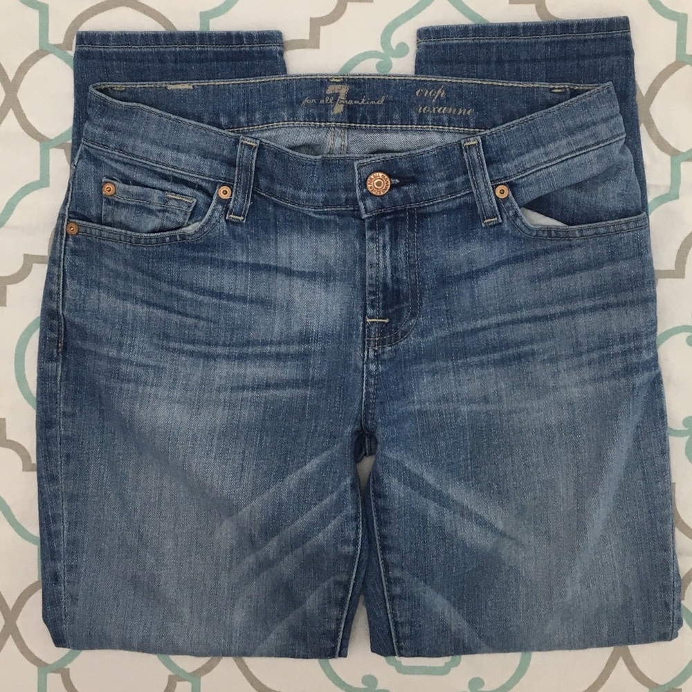 💙👖CUTE! 7FAM CROP ROXANNE👖💙26 1/2 25” EUC - Picture 5 of 8